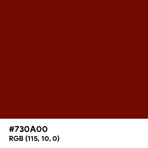 Barn Red (Hex code: 730A00) Thumbnail