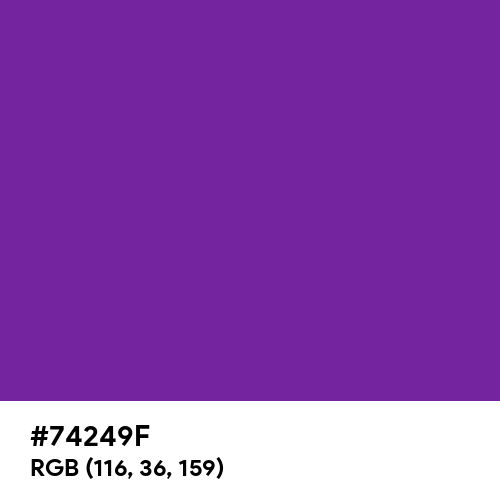 Simple Purple (Hex code: 74249F) Thumbnail