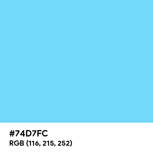 Fresh Blue color hex code is #74D7FC