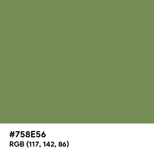 Russian Green (Hex code: 758E56) Thumbnail