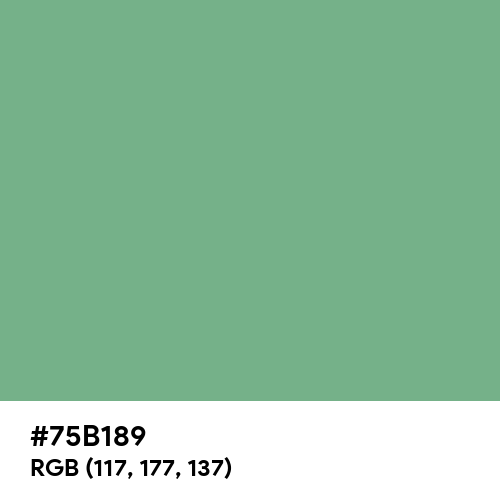 Iguana Green (Hex code: 75B189) Thumbnail