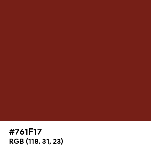 Matte Dark Red (Hex code: 761F17) Thumbnail
