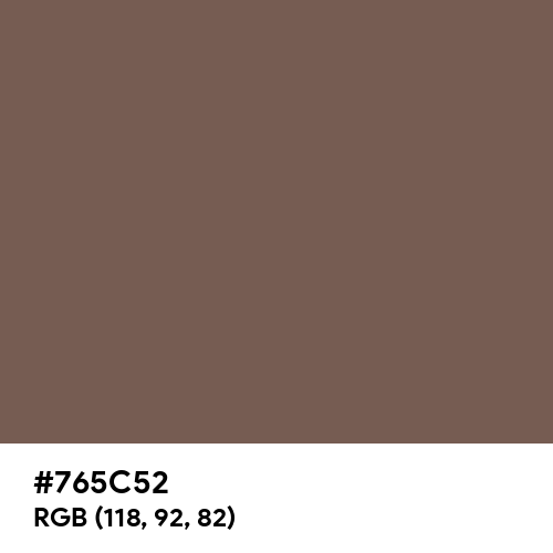 Spice Brown (Hex code: 765C52) Thumbnail