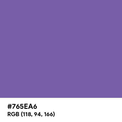 Royal Purple (Hex code: 765EA6) Thumbnail
