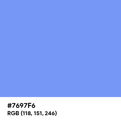 Cornflower Blue (Hex code: 7697F6) Thumbnail