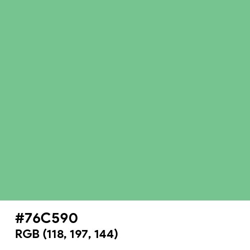 Iguana Green (Hex code: 76C590) Thumbnail
