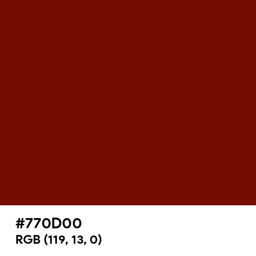 Barn Red (Hex code: 770D00) Thumbnail