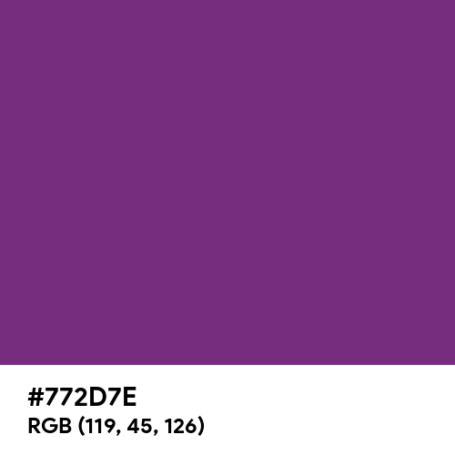 Maximum Purple (Hex code: 772D7E) Thumbnail
