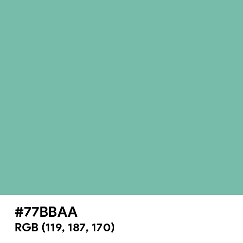 Retro Turquoise (Hex code: 77BBAA) Thumbnail