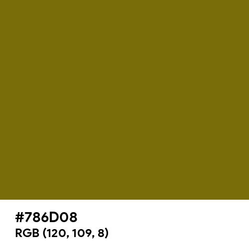 Bronze Yellow (Hex code: 786D08) Thumbnail