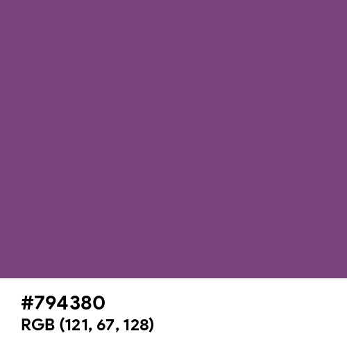 Maximum Purple (Hex code: 794380) Thumbnail