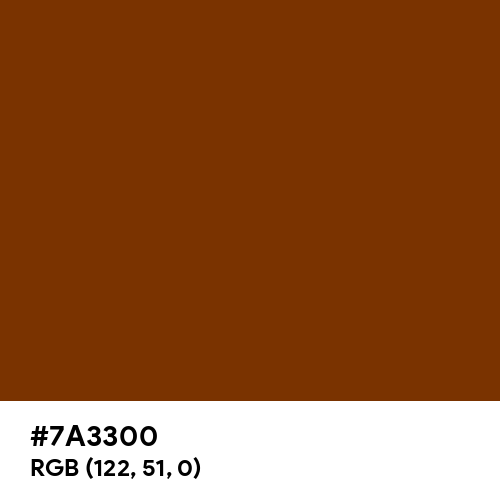 Chocolate (Traditional) (Hex code: 7A3300) Thumbnail