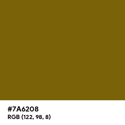 Bronze Yellow (Hex code: 7A6208) Thumbnail