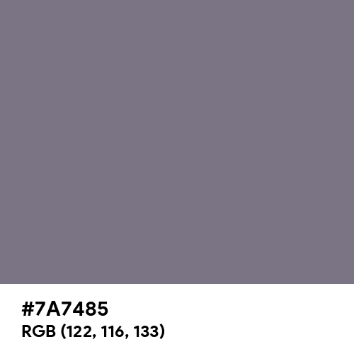 Gray (HTML/CSS Gray) (Hex code: 7A7485) Thumbnail