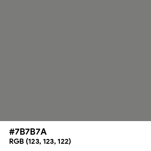 Gray (HTML/CSS Gray) (Hex code: 7B7B7A) Thumbnail