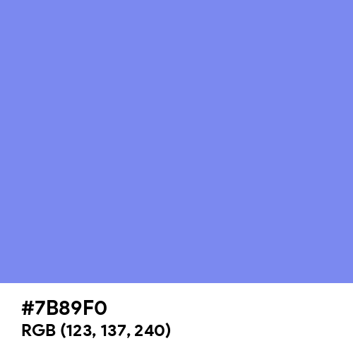 Cornflower Blue (Hex code: 7B89F0) Thumbnail