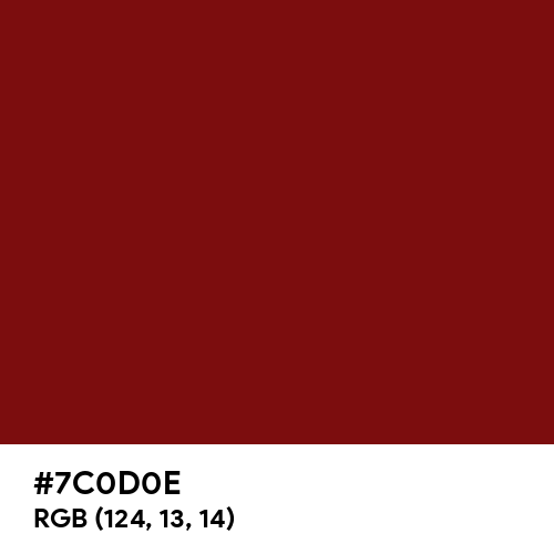 Deep Red (Hex code: 7C0D0E) Thumbnail