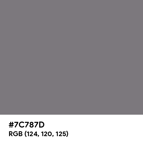 Gray (HTML/CSS Gray) (Hex code: 7C787D) Thumbnail