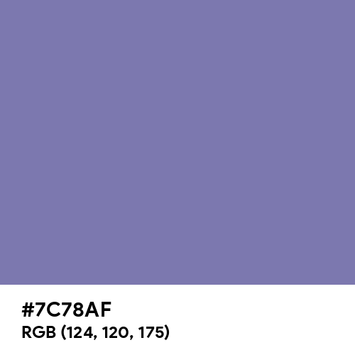 Middle Blue Purple (Hex code: 7C78AF) Thumbnail