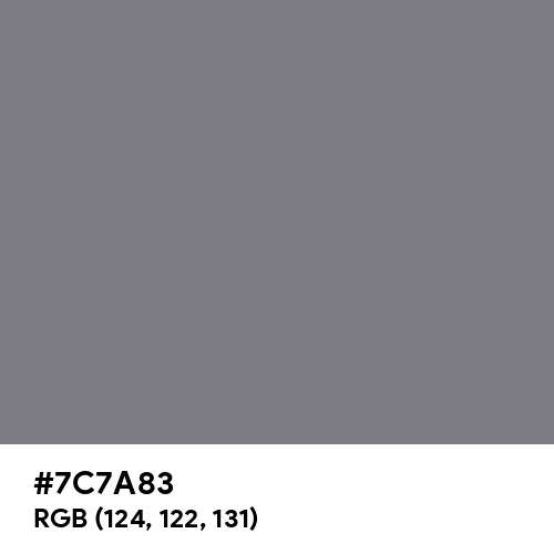 Gray (HTML/CSS Gray) (Hex code: 7C7A83) Thumbnail