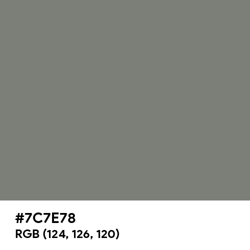 Gray (HTML/CSS Gray) (Hex code: 7C7E78) Thumbnail