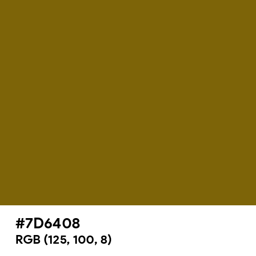 Bronze Yellow (Hex code: 7D6408) Thumbnail