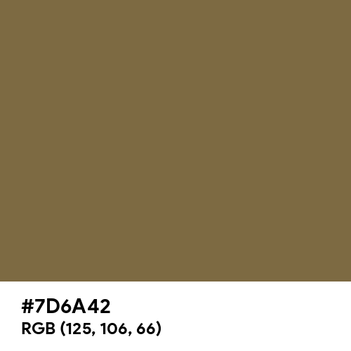 Raw Umber (Hex code: 7D6A42) Thumbnail