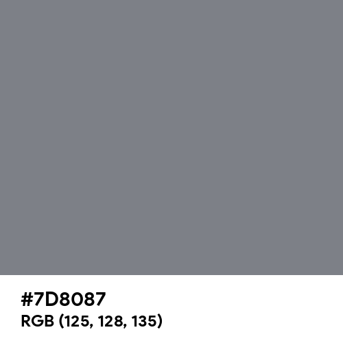 Gray (HTML/CSS Gray) (Hex code: 7D8087) Thumbnail