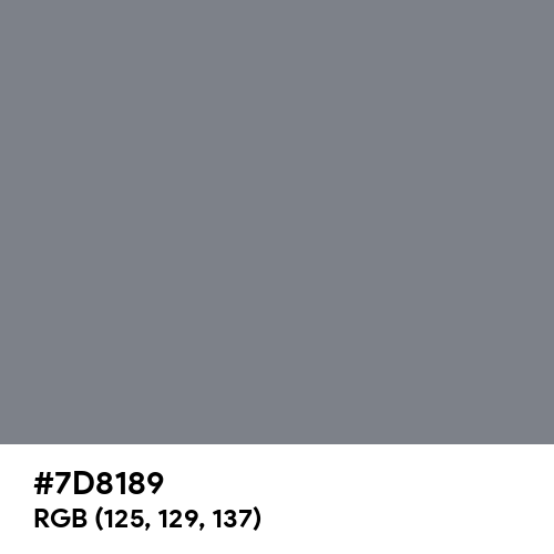 Gray (HTML/CSS Gray) (Hex code: 7D8189) Thumbnail