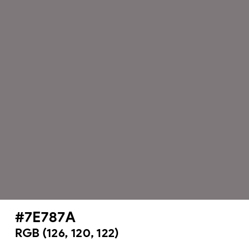 Gray (HTML/CSS Gray) (Hex code: 7E787A) Thumbnail