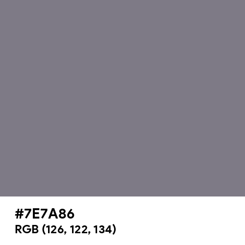 Gray (HTML/CSS Gray) (Hex code: 7E7A86) Thumbnail