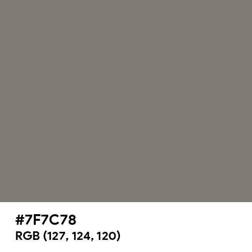 Gray (HTML/CSS Gray) (Hex code: 7F7C78) Thumbnail