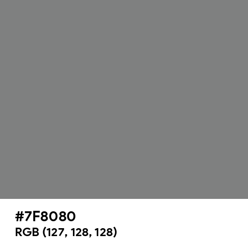 Gray (HTML/CSS Gray) (Hex code: 7F8080) Thumbnail