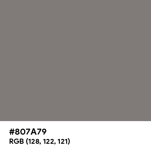 Gray (HTML/CSS Gray) (Hex code: 807A79) Thumbnail