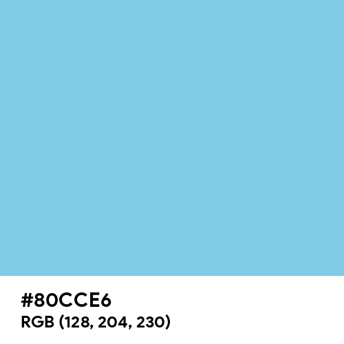 Middle Blue (Hex code: 80CCE6) Thumbnail