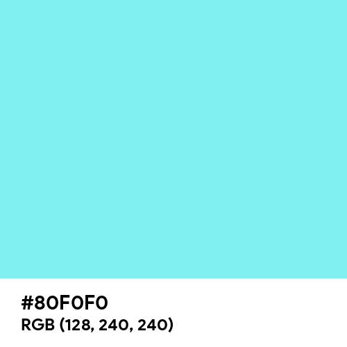 Electric Blue (Hex code: 80F0F0) Thumbnail