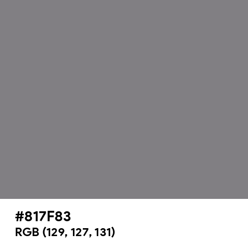 Gray (HTML/CSS Gray) (Hex code: 817F83) Thumbnail