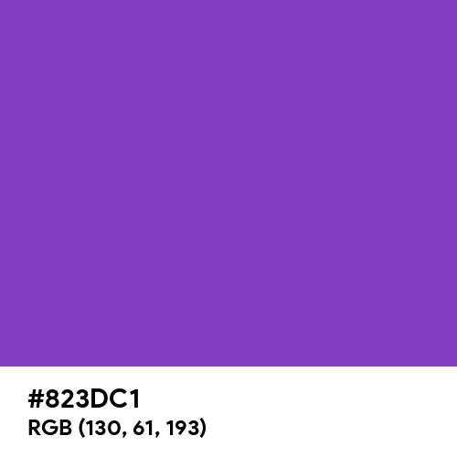 Average Purple (Hex code: 823DC1) Thumbnail