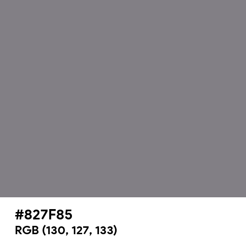 Gray (HTML/CSS Gray) (Hex code: 827F85) Thumbnail
