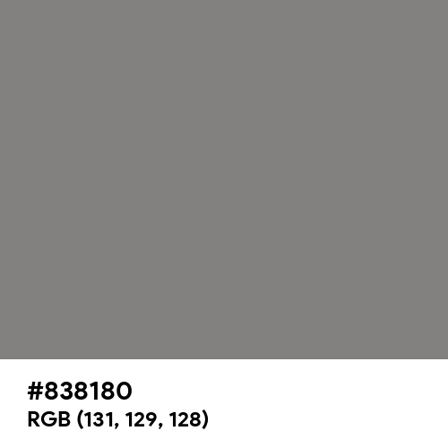Gray (HTML/CSS Gray) (Hex code: 838180) Thumbnail