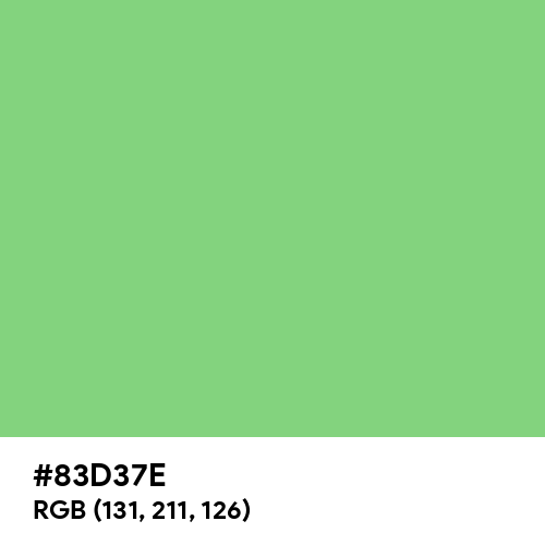 Pastel Green (Hex code: 83D37E) Thumbnail