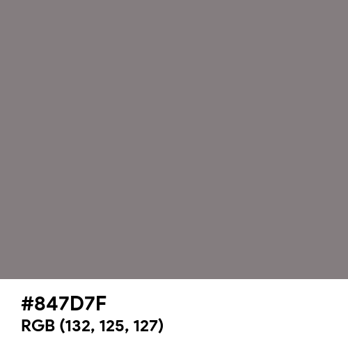 Gray (HTML/CSS Gray) (Hex code: 847D7F) Thumbnail