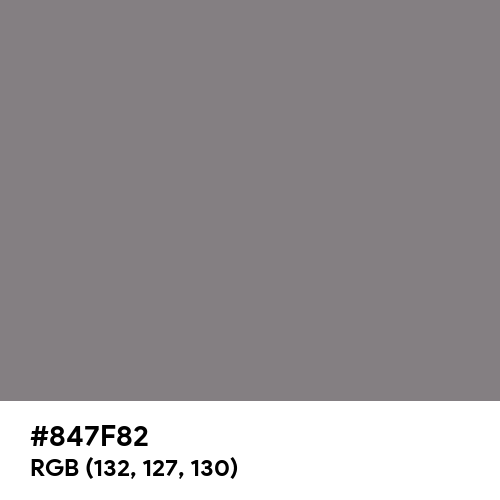 Gray (HTML/CSS Gray) (Hex code: 847F82) Thumbnail