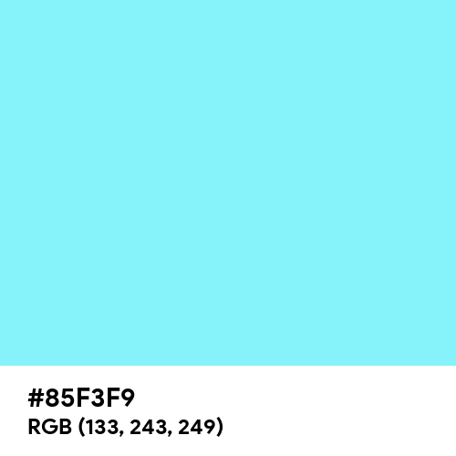 Electric Blue (Hex code: 85F3F9) Thumbnail