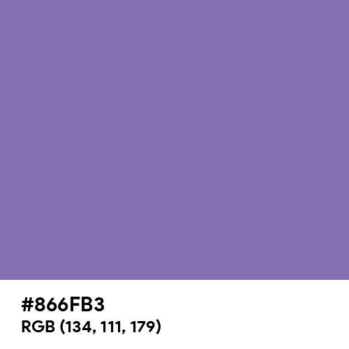 Middle Blue Purple (Hex code: 866FB3) Thumbnail