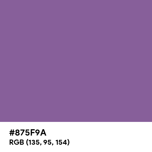 藤紫 (Fujimurasaki) (Hex code: 875F9A) Thumbnail