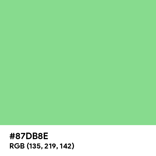 Light Green (Hex code: 87DB8E) Thumbnail
