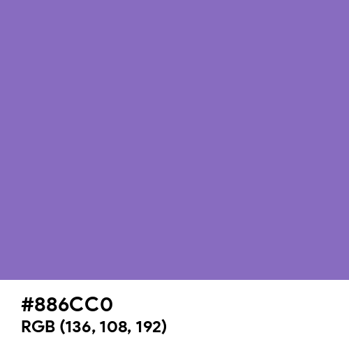 Middle Blue Purple (Hex code: 886CC0) Thumbnail