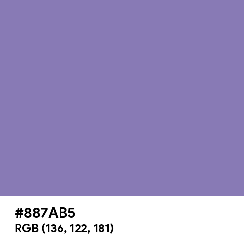 Middle Blue Purple (Hex code: 887AB5) Thumbnail