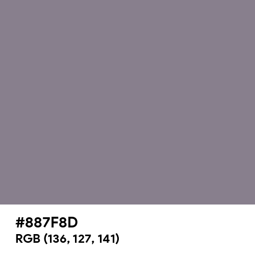 Taupe Gray (Hex code: 887F8D) Thumbnail